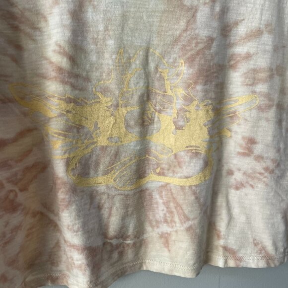 Boys Lie Cropped Flower Tie-Dye Crew Neck Short Sleeve T-Shirt Cream Medium - Picture 4 of 6